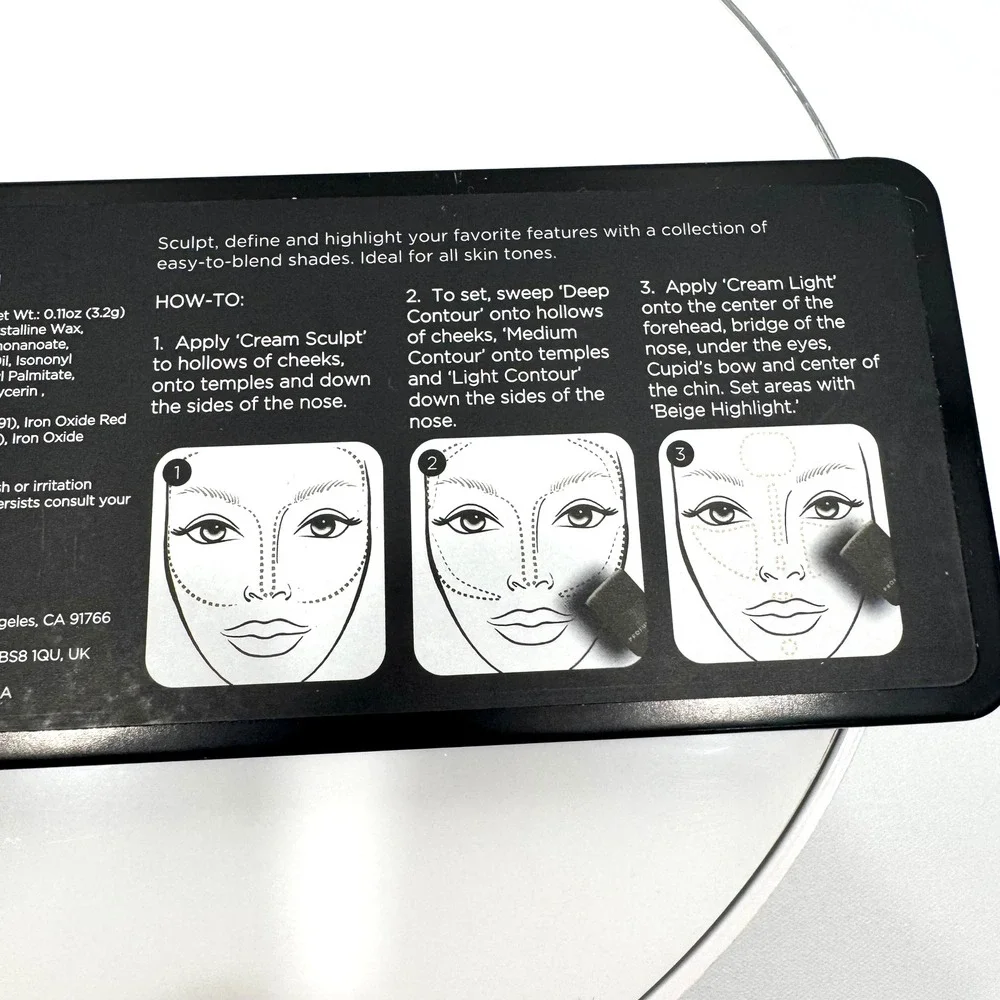 Profusion Cosmetics 6 Shade Contour Palette and Brush Kit 6873-11SET Black Case